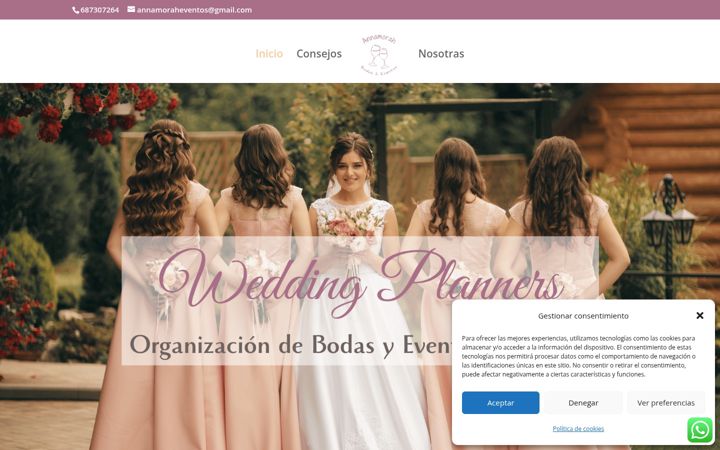 Screenshot van annamoraheventos.com