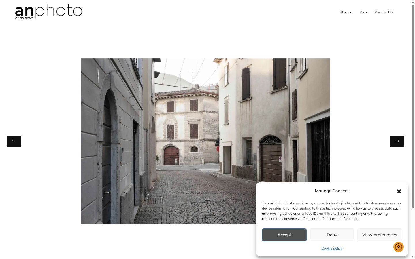 Screenshot del banner di consenso mostrato prima di qualsiasi interazione