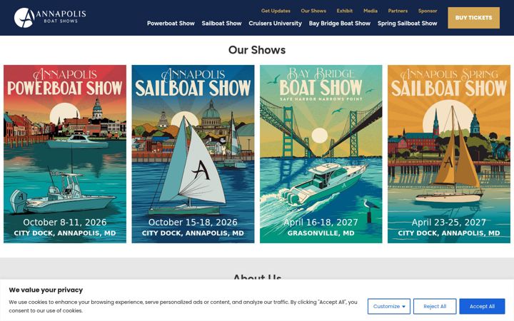 Snímek obrazovky annapolisboatshows.com