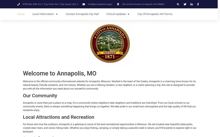 Snímek obrazovky annapolismo.com