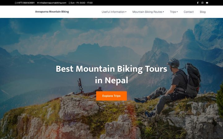 Screenshot of annapurnabiking.com