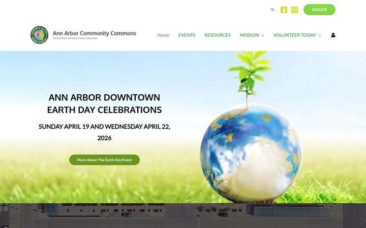 Screenshot of annarborcommunitycommons.org
