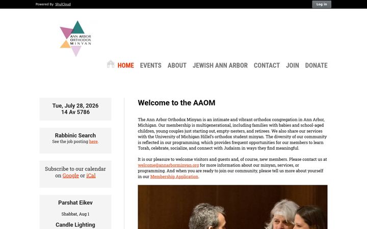 Screenshot of annarborminyan.org