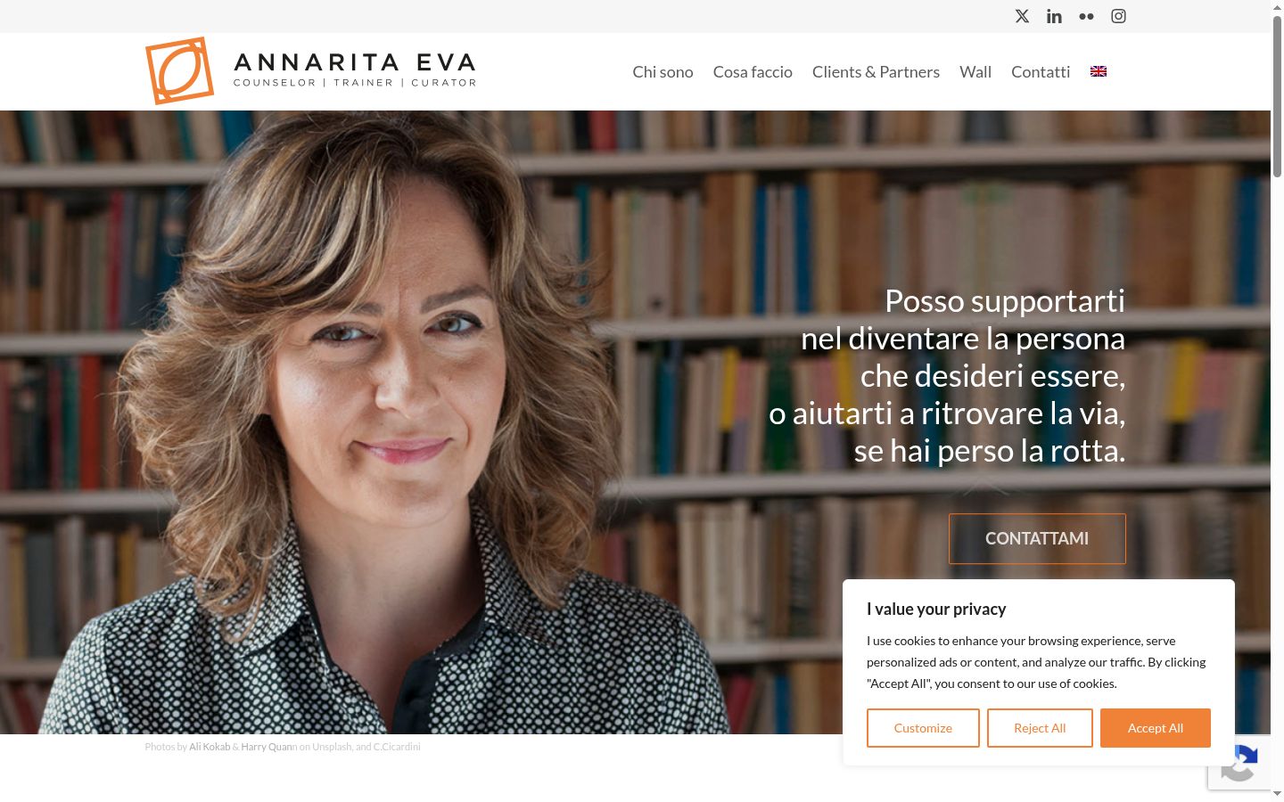 Screenshot del banner di consenso mostrato prima di qualsiasi interazione
