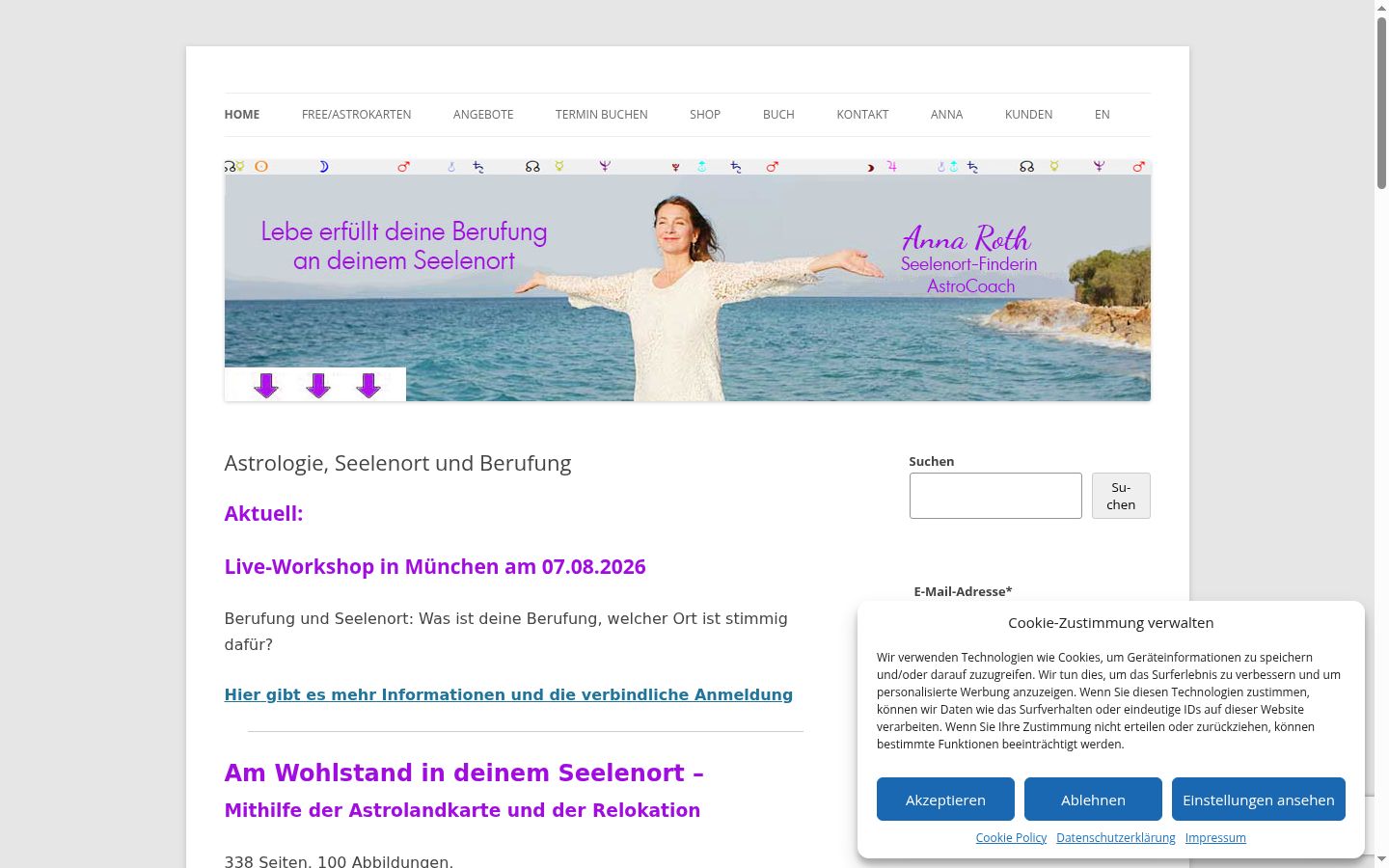 Screenshot del banner di consenso mostrato prima di qualsiasi interazione