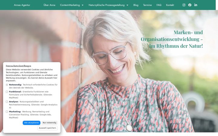 Snímek obrazovky annas-agentur.com