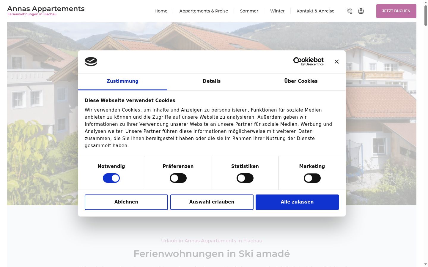 Skjermbilde av samtykkebanneret slik det vises før noen interaksjon