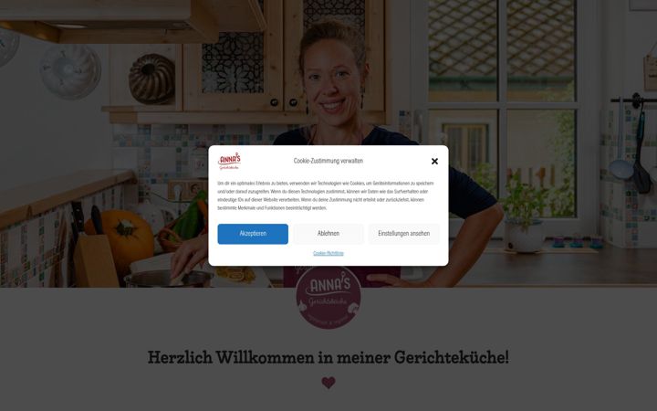 Screenshot of annas-gerichtekueche.at
