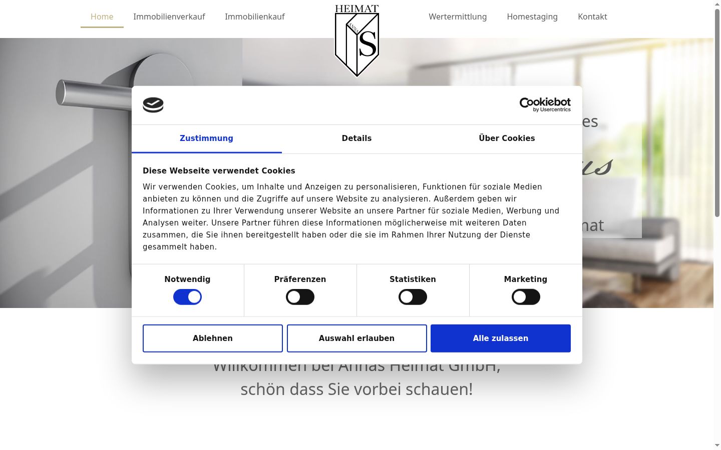 Snímek obrazovky baneru souhlasu zobrazeného před jakoukoli interakcí