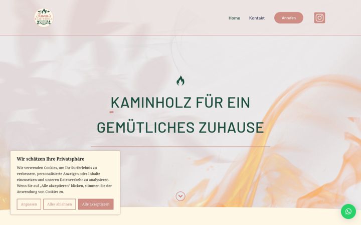 Screenshot of annas-kaminholz.com