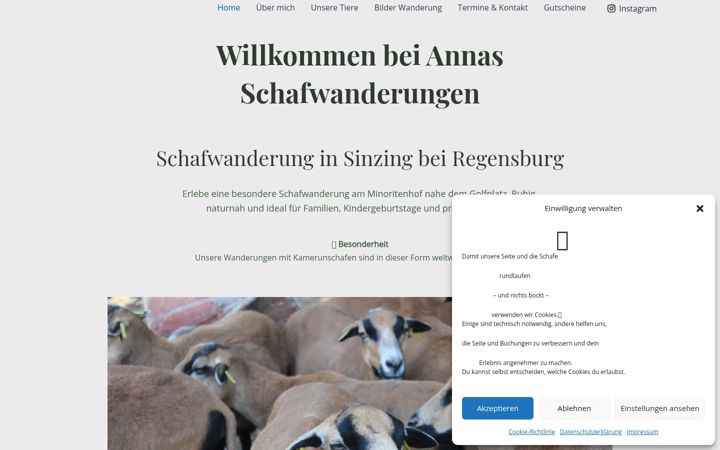 Zrzut ekranu annas-schafwanderungen.de
