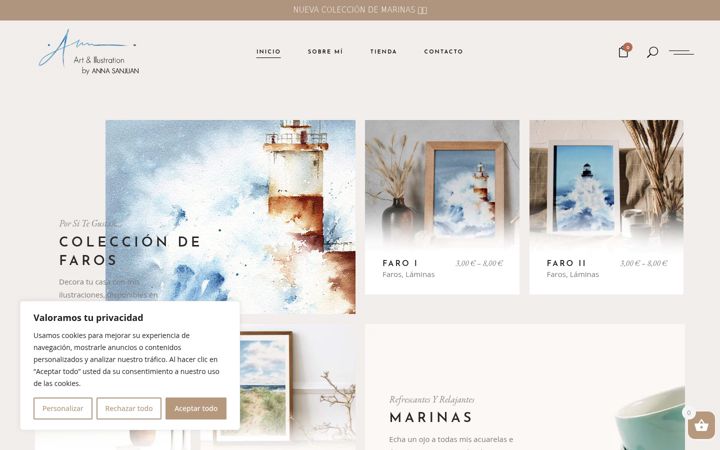 Screenshot di annasanjuanart.com