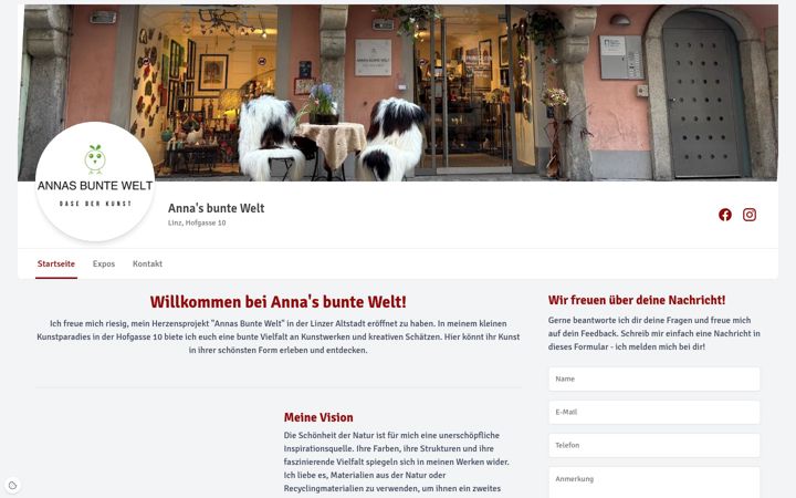 Posnetek zaslona annasbuntewelt-linz.at