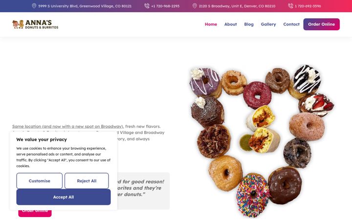 Screenshot di annasdonutsburritos.com