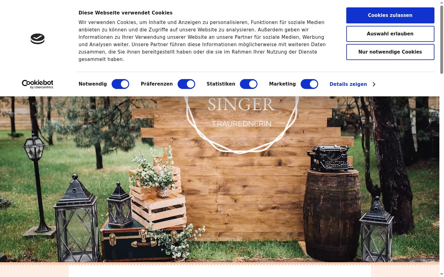 Screenshot of the consent banner shown before any interaction