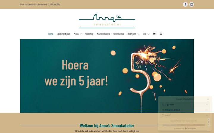 Screenshot stránky annasmaakatelier.nl