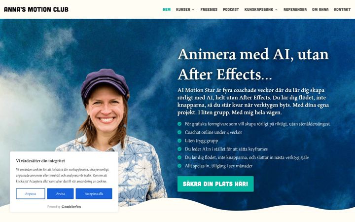 Screenshot of annasmotionclub.com