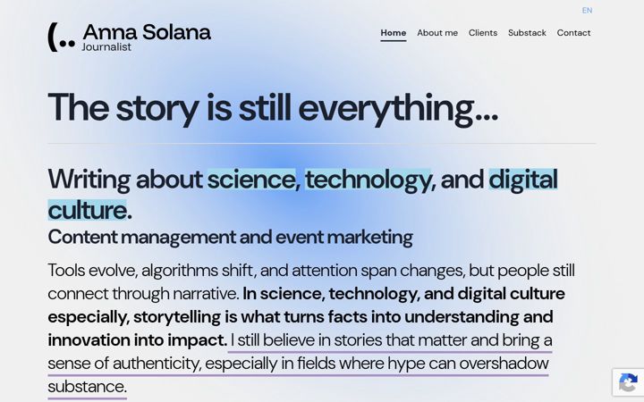 Screenshot of annasolana.com