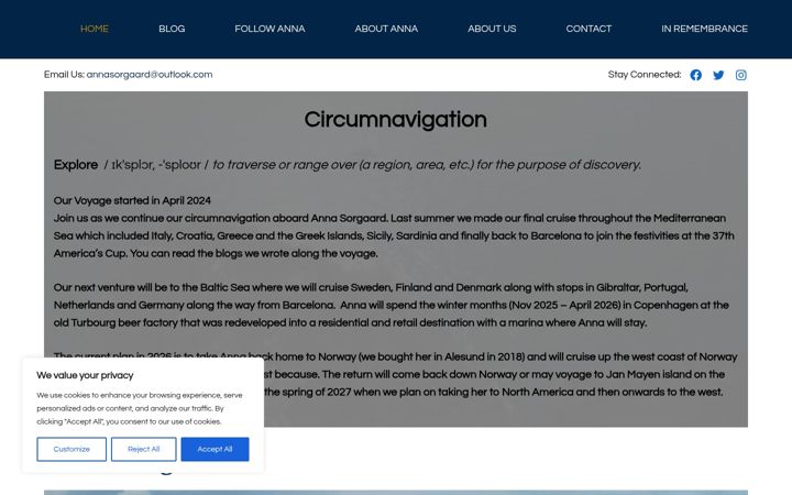 Screenshot of annasorgaard.com