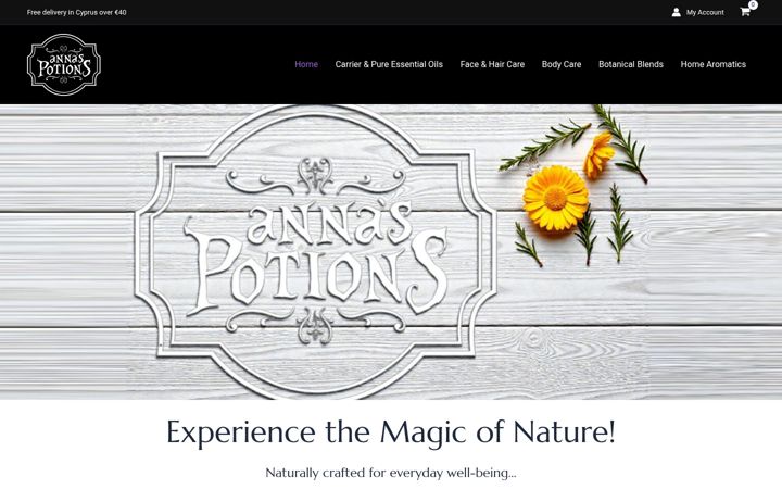 Screenshot van annaspotions.com