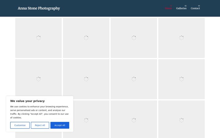Screenshot of annastonephotography.com