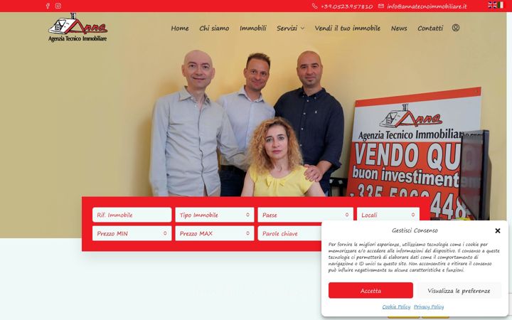 Ekraanipilt saidist annatecnoimmobiliare.it