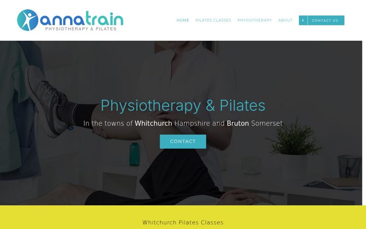 Screenshot of annatrainphysiotherapy.co.uk