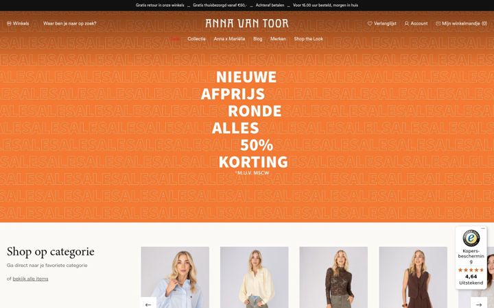 Screenshot of annavantoor.nl
