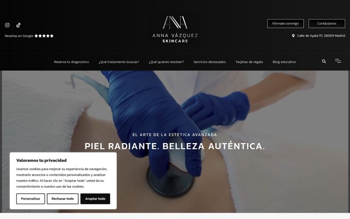 Screenshot of annavazquezskincare.com