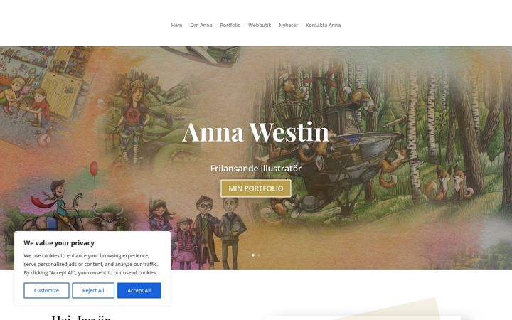 Captura de pantalla de annawestinart.com