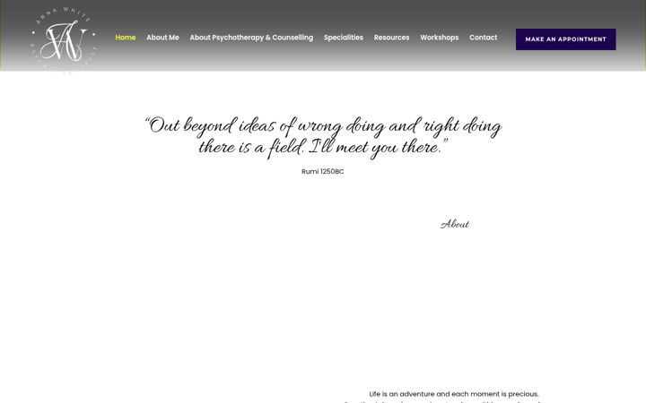 Captura de pantalla de annawhitetherapy.com