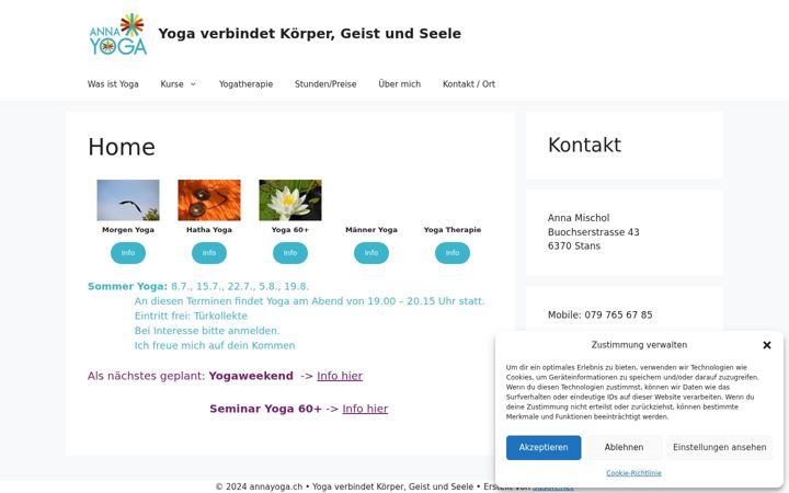 Screenshot of annayoga.ch