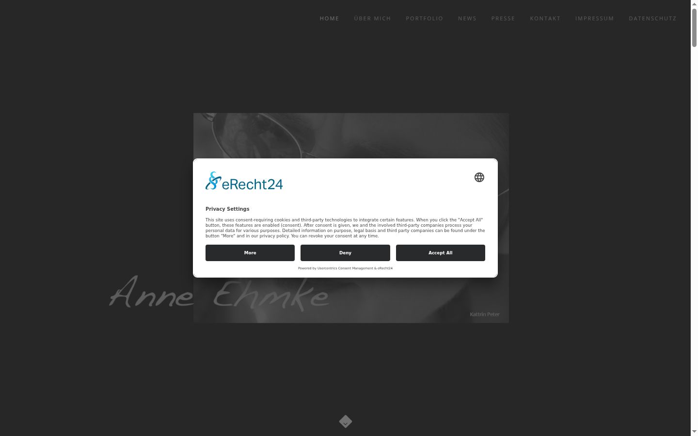 Screenshot of the consent banner shown before any interaction