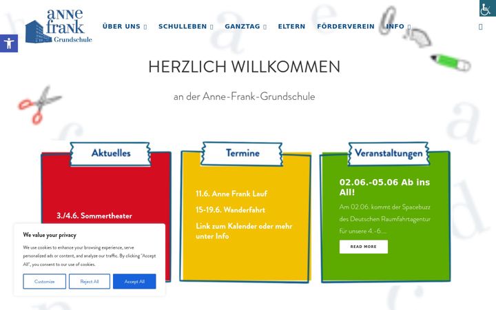 Screenshot of anne-frank-grundschule.de