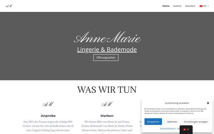 Screenshot of anne-marie-lingerie.ch