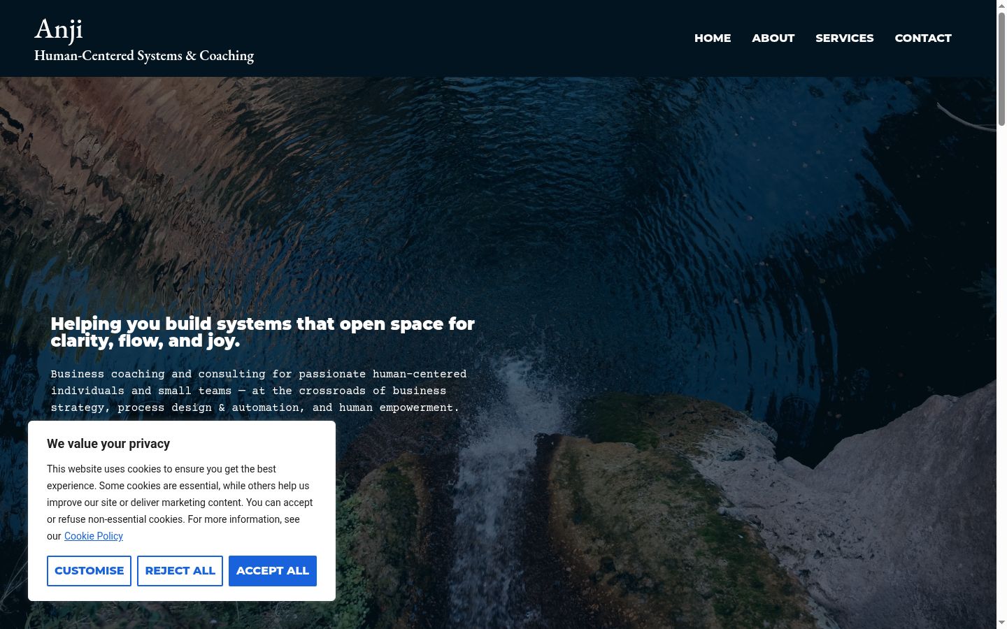 Snímek obrazovky baneru souhlasu zobrazeného před jakoukoli interakcí