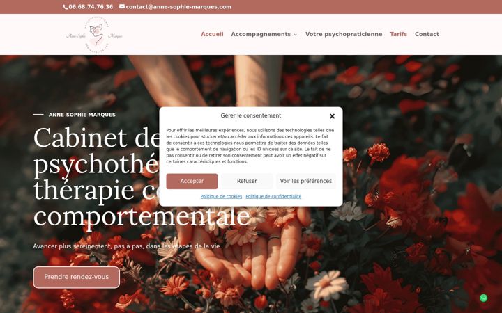Screenshot of anne-sophie-marques.com