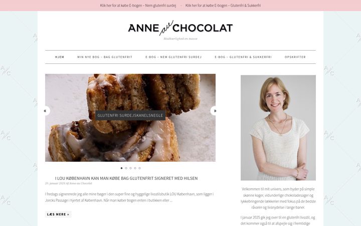 Screenshot of anneauchocolat.dk