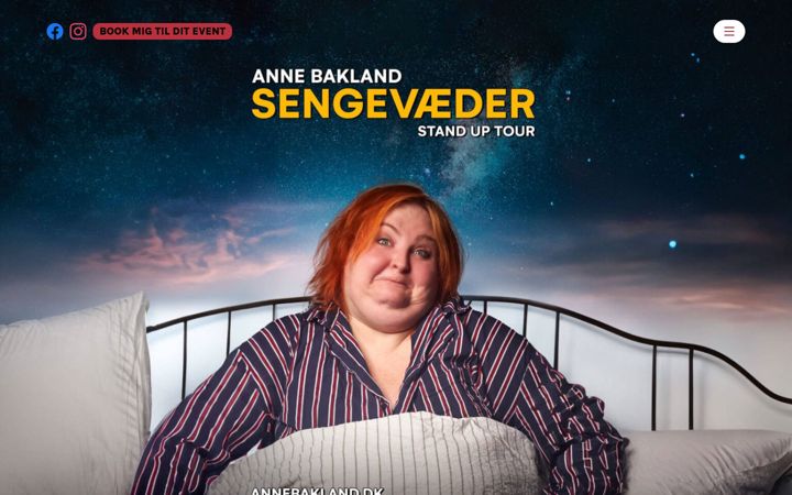 Screenshot of annebakland.dk