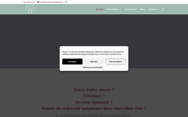Screenshot of anneblancohypnose.fr