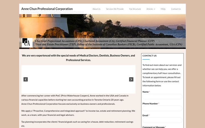 Screenshot of annechun.ca