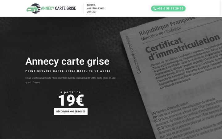 Screenshot of annecy-carte-grise.fr