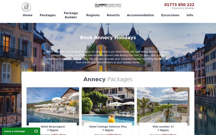 Екранна снимка на annecylakesideholidays.com
