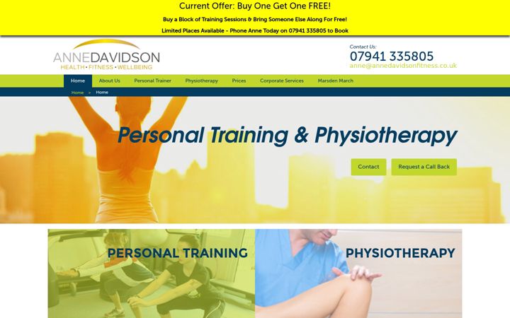 Screenshot of annedavidsonfitness.co.uk