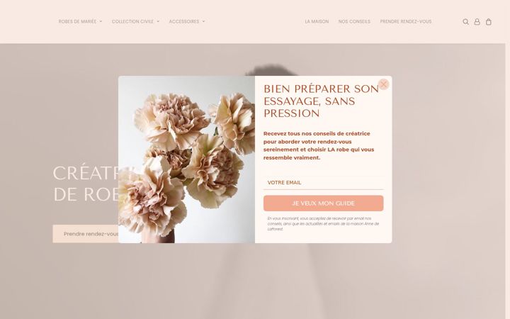Screenshot of annedelafforest.fr