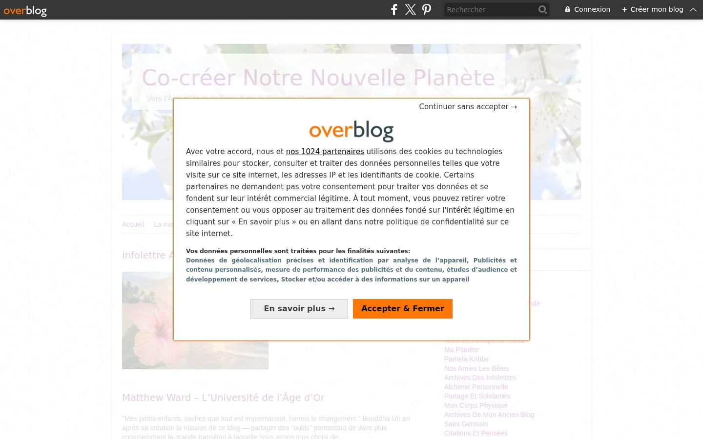 Screenshot del banner di consenso mostrato prima di qualsiasi interazione