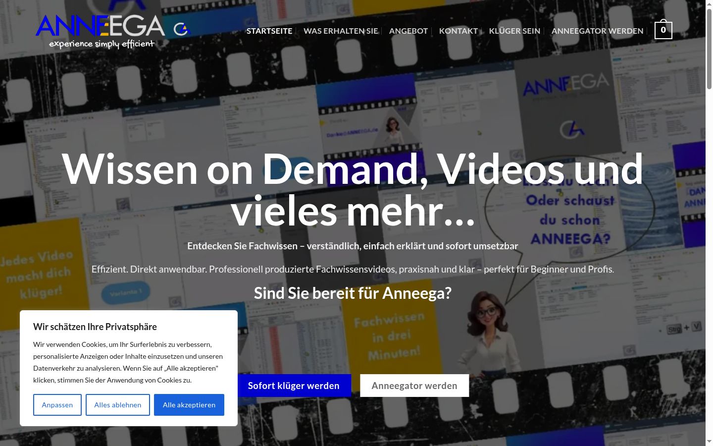 Skärmbild av samtyckesbannern som visades före någon interaktion