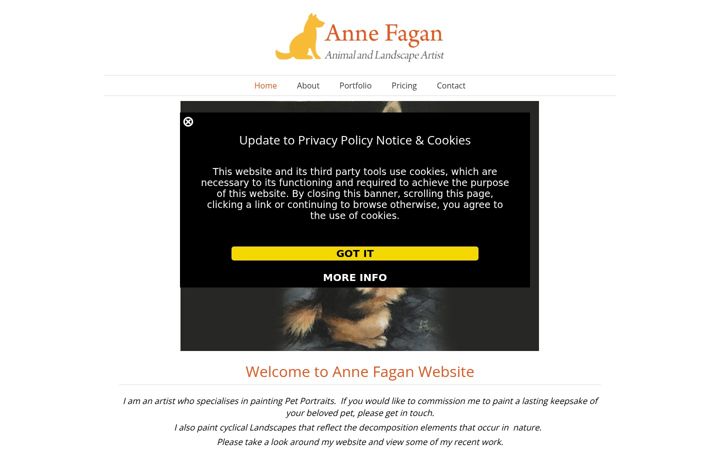 Screenshot of annefaganart.com