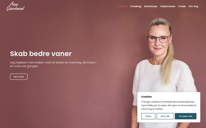 Екранна снимка на annegaardmand.dk