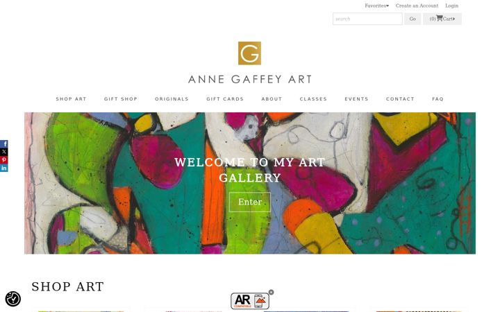 Screenshot of annegaffeyart.com